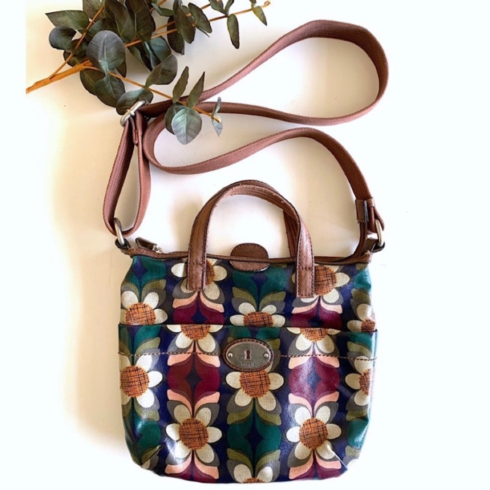 Fossil Key Per Coated Mod Print Crossbody Bag